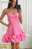 yidouxian Pleated Midi White Dress Summer Women Casual Sleeveless High Waist Dresses Fashion Female A-line Sundress New 2023