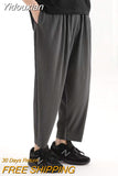 Yidouxian 2023 New Men's Miyake Folding Fashion Pants Plus Size Japan Pleated Crop Pants High Flexibility Harem Pants Men