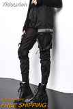 Yidouxian Women Elastic Waist Loose Streetwear Cargo Pants Female Fashion Ankle-length Jogging Trousers Ladies Plus Szie Casual Pants