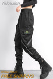 Yidouxian Women Elastic Waist Loose Streetwear Cargo Pants Female Fashion Ankle-length Jogging Trousers Ladies Plus Szie Casual Pants