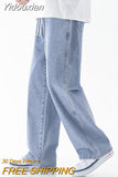 Yidouxian Summer Loose Straight Jeans Men 2023 New Jean Pants for boy Casual Baggy Men's Women's jeans Neutral Denim Trousers