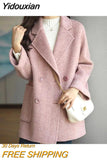 Yidouxian length woolen coat for women in autumn and winter 2023, new loose fitting foreign style woolen coat, thick style