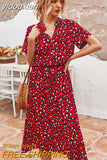 yidouxian Summer Polka Dot Dress Ladies Leopard Print Shirt Dress Women Midi High Waist Beach Vacation Bohemian Dresses Vestido 21818