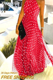 Yidouxian Women Sleeveless Pleated Maxi Dresses Summer Halter O Neck Long Dress Boho Printed Beach Sundress Party Dress Robe De Plage