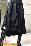 Yidouxian Streetwear Freely Adjustable Gothic Skirt Women Harajuku Skirts High Waist Splicing Buckle Irregular Gothic Skirt Female