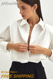 yidouxian 2023 Spring New Elegant Long Sleeve Women White Shirt Office Lady Button Up Women Tunic Blouse Work Female Tops Clothing