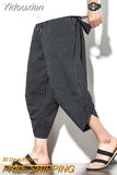 Yidouxian Summer baggy casual pants men streetwear harajuku joggers men cotton harem calf-length jogger pants for men