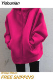 Yidouxian Autumn/Winter New Personalized Street Sweater Zipper Hooded Long plush Sweater