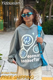 Yidouxian Hoodies Foaming 3D Star Print Sweatshirt Y2k Clothes Tracksuit Men Streetwear Top new in Men Clothing Zip Hoodie Women