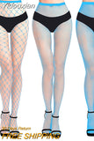 Yidouxian 12 Candy Colors Transparent Hollow Out Pantyhose Tights Womens Sexy Mesh Fishnet Stretch Black Stockings Club Party Hosiery