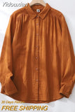 Yidouxian Spring Women Double-layer Cotton Shirts Solid Full Sleeve Pleated Loose Solid Casual Soft Blouse Office Lady Work T34408X