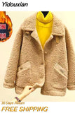 Yidouxian wool jacket for women, thickened for women, 2023 winter new loose velvet one piece lamb wool short jacket for women