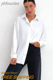 yidouxian 2023 Spring Minimalist Full Sleeve Women White Shirt Oversize Button Up Woman Tunic Blouse Work Female Clothing Tops