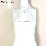 Yidouxian Tank Top Knitting Crop Tops Women Summer Camis Backless Camisole Fashion Casual Tube Top Female Sleeveless Cropped Vest