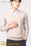 Yidouxian Men Cashmere Sweater 2023 Autumn Winter Casual Solid Color Long Sleeve Knitted Pullovers Top Male Soft Warm O-Neck Jersey Jumper