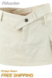 Yidouxian Sau beauty 2023 Women Summer Fashion Streetwear Style Solid Mini Skirt Y2k Low Waist Side Pockets Short Skirts Chic Skorts