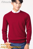 Yidouxian Men Cashmere Sweater 2023 Autumn Winter Casual Solid Color Long Sleeve Knitted Pullovers Top Male Soft Warm O-Neck Jersey Jumper