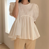yidouxian Vintage Loose Women Blouses Summer 2023 Back Bandage Cotton White Shirt Woman Casual Loose Tops Fashion Clothing 15483
