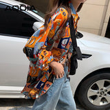 yidouxian Style Patchwork Long Sleeve Loose Women Blouse Shirt y2k Button Up Oversize Ladies Shirts 2023 Spring Female Tops Clothe
