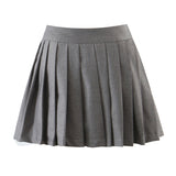 Yidouxian Women Fashion New College Style Solid High Waist Mini Skirt Sweet Side zipper Pleated Short Skirts Chic Preppy Skorts