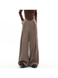 yidouxian Spring Suit Pants Female Solid Wide Leg Pants Women Full Length Pants Ladies High Quality simple Casual Straight Pants