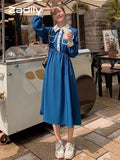 yidouxian 2023 Summer French style Patchwork Button Up Shirt Dress Office Lady A-Line Turn Down Collar Mid Dresses Work Vestidos