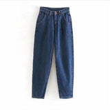 Yidouxian ZBZA Spring Summer Woman High Waist Jeans For Women Denim Harem Pant Women Jeans Loose Trousers Vaqueros Mujer