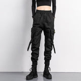 Yidouxian Women Elastic Waist Loose Streetwear Cargo Pants Female Fashion Ankle-length Jogging Trousers Ladies Plus Szie Casual Pants