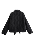 Yidouxian TRAF Oversize Women Parkas 2023 Winter Long Sleeve Big Pockets Loose Quilted Padded Jacket Female Crop Top Cotton Coat