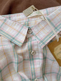 yidouxian Spring French Style Loose Couple Lapel Plaid Shirts Korean Women New Fashion Long Sleeve Blouses Top Female Clothing