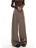 yidouxian Spring Suit Pants Female Solid Wide Leg Pants Women Full Length Pants Ladies High Quality simple Casual Straight Pants