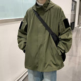 Yidouxian 2023 Spring Autumn Hooded Casual Men's Jacket Solid Color Windbreak Cargo Jackets For Men