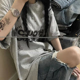 Yidouxian Y2k Harajuku Tshirt Women Vintage Oversize Grunge Short Sleeve Aesthetic Tees Korean Fashion Goth Streetwear Top Hippie