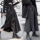 Yidouxian Streetwear Freely Adjustable Gothic Skirt Women Harajuku Skirts High Waist Splicing Buckle Irregular Gothic Skirt Female