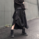 Yidouxian Streetwear Freely Adjustable Gothic Skirt Women Harajuku Skirts High Waist Splicing Buckle Irregular Gothic Skirt Female
