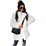 Yidouxian Temperament Commuting Long Sleeve Lapel Fur Coat Solid Color Warm Large Coat Women's Fur