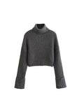 Yidouxian 2023 Ladies Retro Solid Turtleneck Sweater Warm Knit Pullover Women Fashion Autumn Spring Casual Long Sleeve Sweater