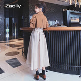 yidouxian 2023 Spring Office Lady Long Sleeve Fake Two Pieces Work Maxi Dress Women Patchwork Sashes Shirt Dresses Free Shipping