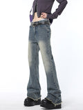 yidouxian Women Vintage High Waist Jeans Streetwear Wide Leg Jean Pants Straight Baggy Stars Straight Denim Trouser Feamle Y2K