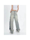 yidouxian Fashion Women&#39;s Retro High Waist Straight Street Style Blue Jeans Pants Wide Leg Baggy Y2K Denim Trouser Female Clothes
