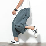 Yidouxian Summer baggy casual pants men streetwear harajuku joggers men cotton harem calf-length jogger pants for men