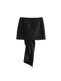 Yidouxian TRAF 2023 Spring Summer Black Elegant High Waist Skirts Women Irregular Back Zipper Office Mini Skirts