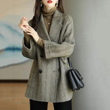 Yidouxian length woolen coat for women in autumn and winter 2023, new loose fitting foreign style woolen coat, thick style