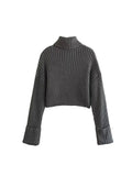 Yidouxian 2023 Ladies Retro Solid Turtleneck Sweater Warm Knit Pullover Women Fashion Autumn Spring Casual Long Sleeve Sweater