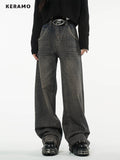 yidouxian Jeans High Waist Streetwear Baggy Jeans Hip-hop Women Pants Autumn Winter Straight Wide Leg Jeans 2023 Y2K Feamle