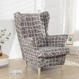 Yidouxian Style Wing Chair Cover Stretch Spandex Armchair Cover Relax Sofa Slipcovers With Seat Cushion Covers Footstool Covers