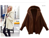 Yidouxian and Winter 2023 Women's Solid Color Long Sleeve Hooded Loose Plush Coat for Women