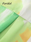 yidouxian Tie-dyed Print Casual Dress Shirt Sets Women Two Pieces Boho Long Sleeve Bowknot Long Dress Suits 2023 Spring Autumn