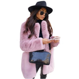 Yidouxian Temperament Commuting Long Sleeve Lapel Fur Coat Solid Color Warm Large Coat Women's Fur