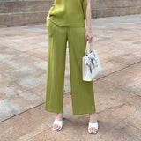 Yidouxian Autumn Ladies Spring Casual Ladies Pants Miyake Pleated Oversized Pleated Pants Loose Trousers Straight High Waist Pants